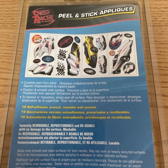 RoomMates Speed Racer Peel and Stick Appliqués Warner Bros Wall Decals Decor New - Picture 5 of 6